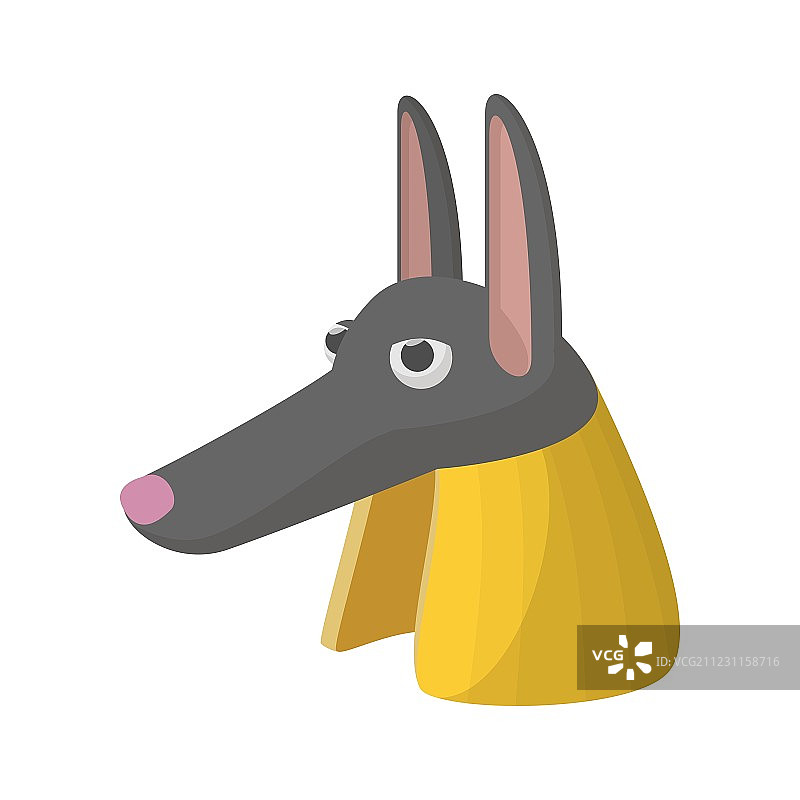 阿努比斯头像卡通风格图标图片素材