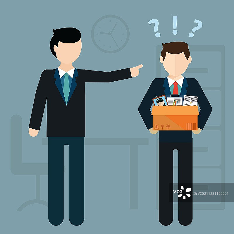 裁员概念：老板解雇员工图片素材