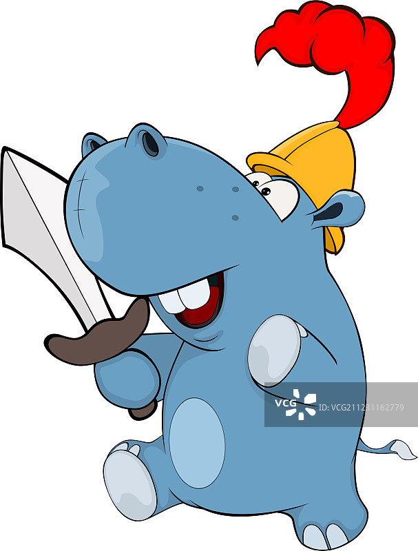 小河马骑士卡通图片素材