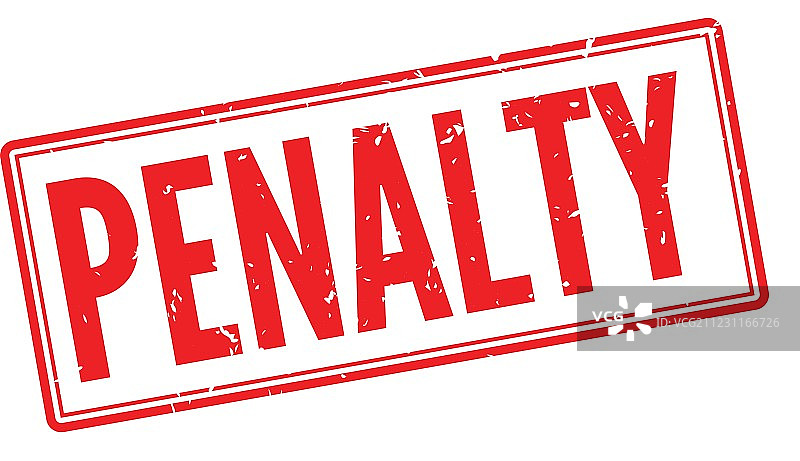 白色背景上的“罚款”红色橡胶印章图片素材