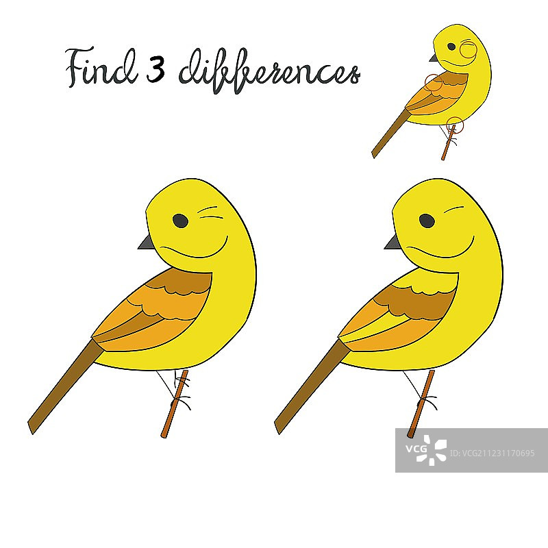 找不同：黄雀鸟图片素材