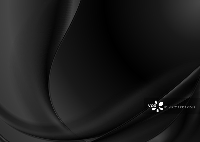黑色抽象光滑波浪背景图片素材