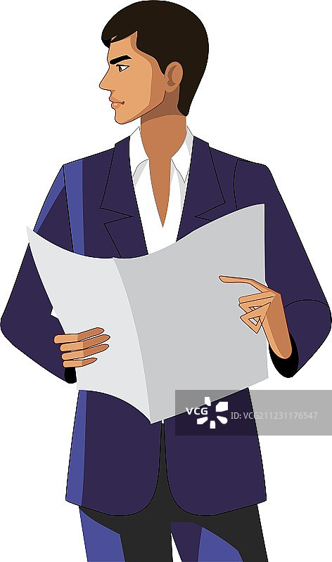 男人拿着纸的特写图片素材