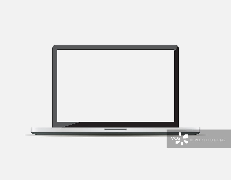白色背景上的现代笔记本电脑图片素材
