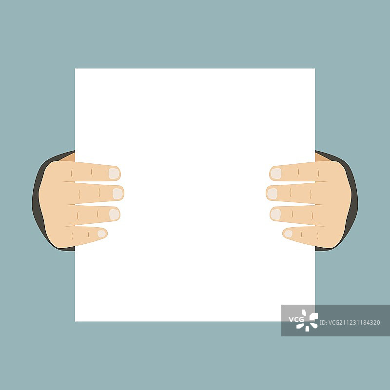 扁平风格商务手持纸张元素图片素材