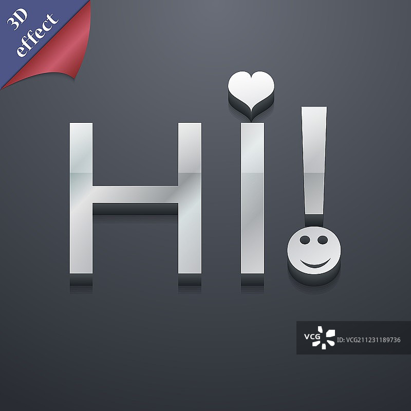 HI图标符号3D时尚现代设计图片素材