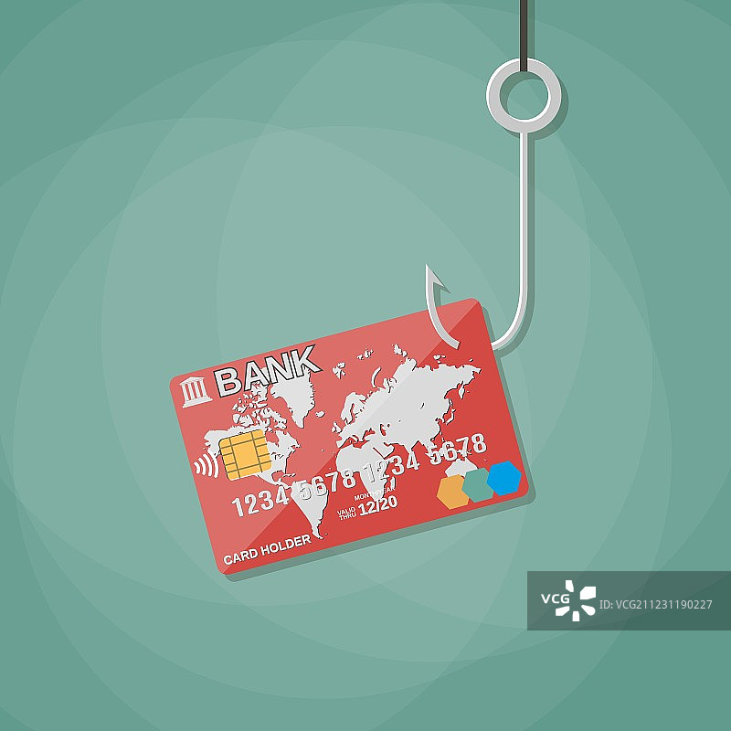 鱼钩上的银行卡图片素材