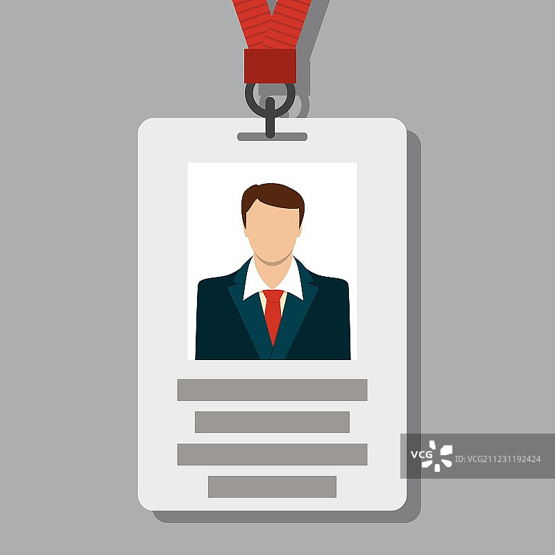 现代扁平风格胸牌卡ID图片素材