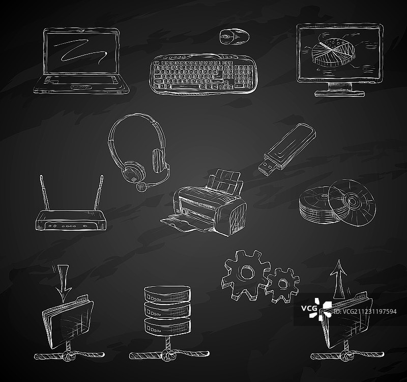 商务电脑图标合集图片素材