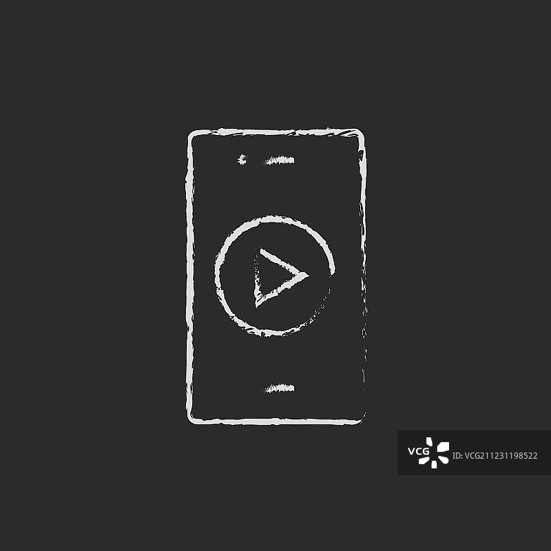 粉笔绘制的智能手机图标图片素材