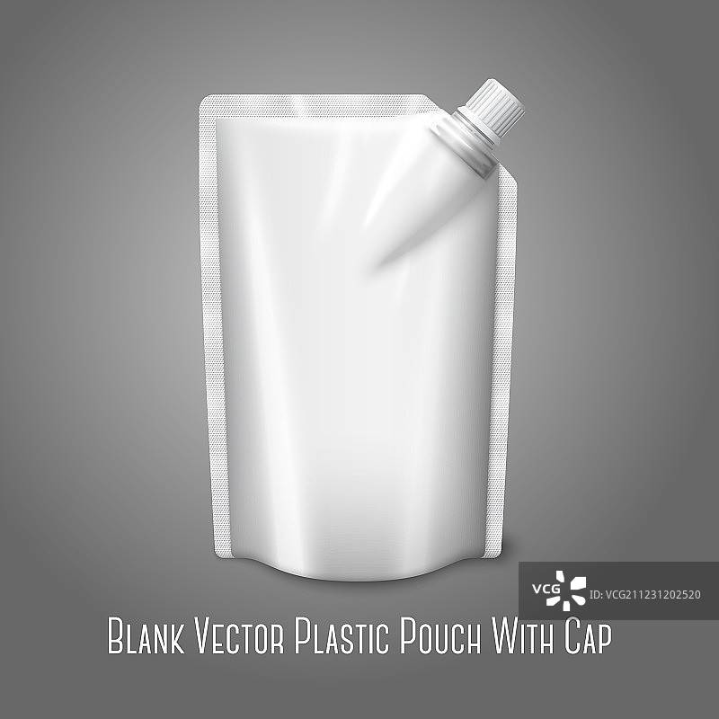 带盖的空白白色塑料袋图片素材