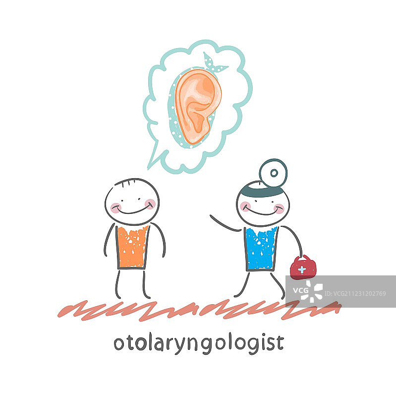 耳鼻喉科医生听病人讲述病情图片素材