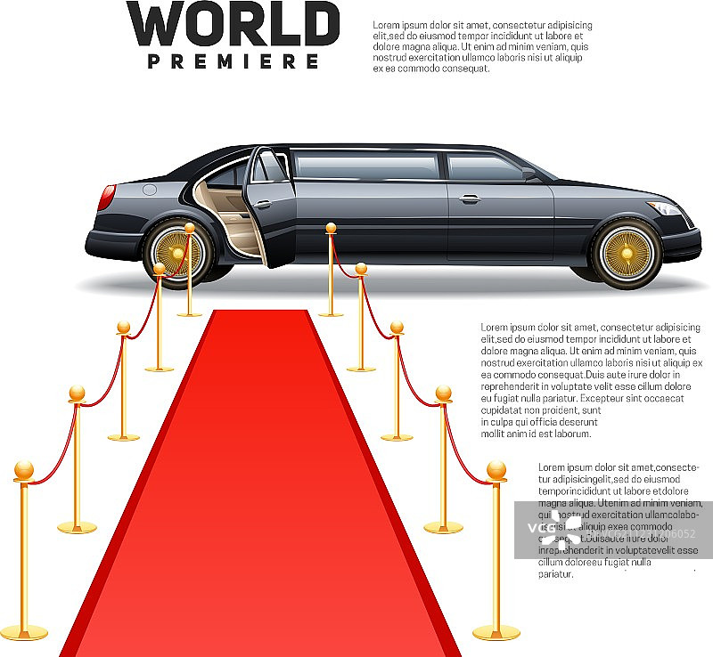 红毯豪华轿车彩色图图片素材