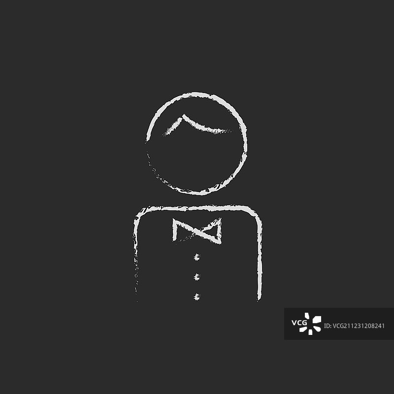 粉笔绘制的服务员图标图片素材