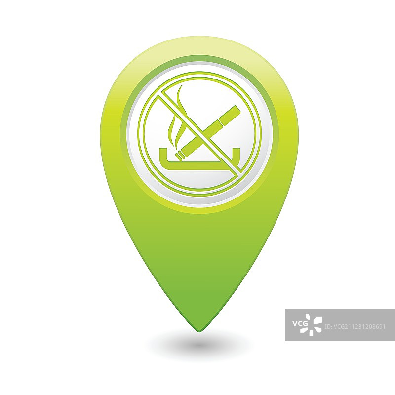 禁止吸烟绿色地图指针图片素材