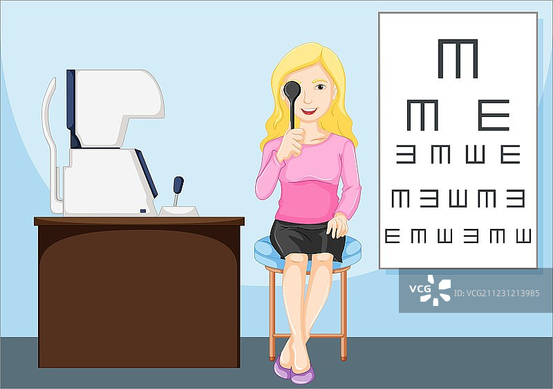 女人检查眼睛图片素材