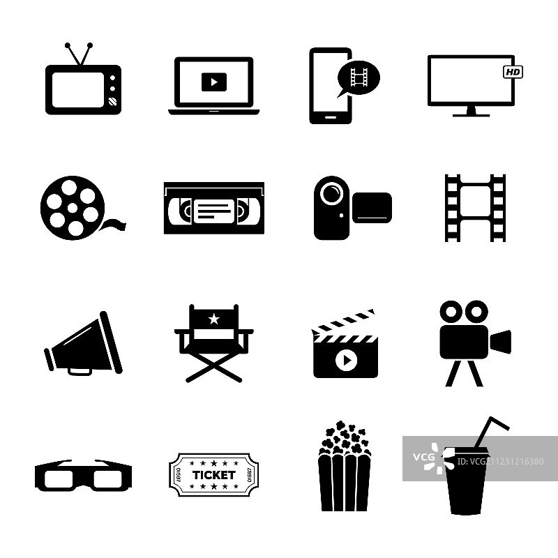 电影院和电影行业图标合集图片素材