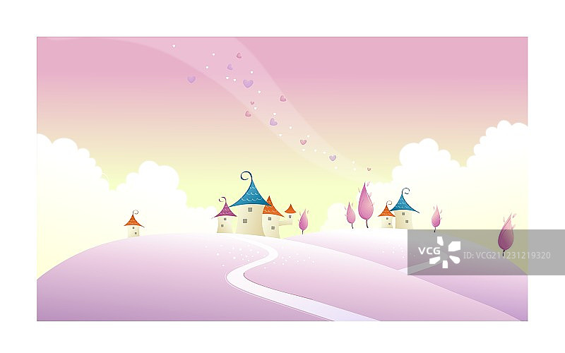 景观上的房屋图片素材