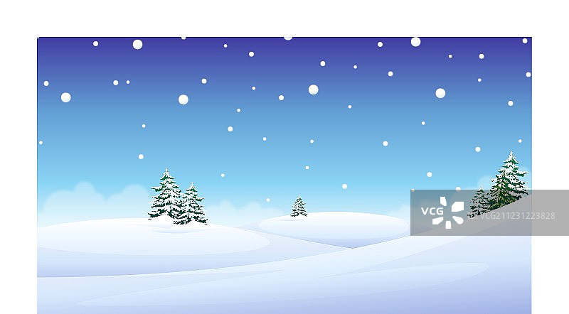 雪景上的树木图片素材