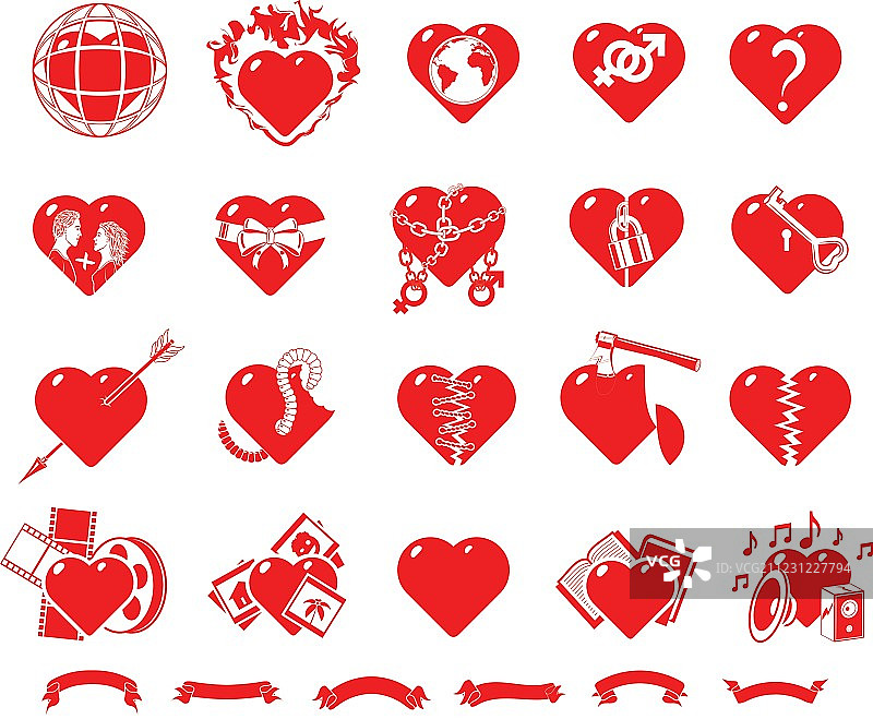 爱心合集图片素材