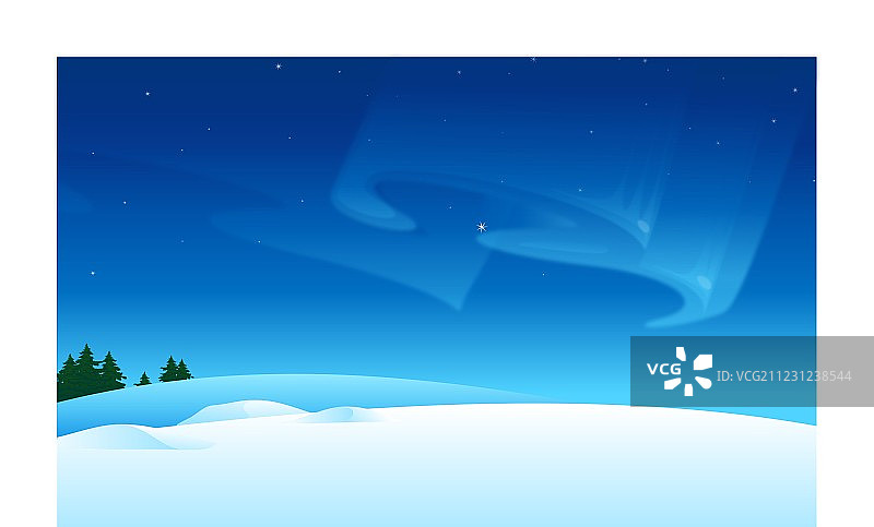北极光雪景图片素材