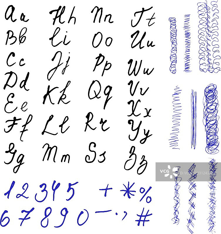 手绘字母，黑色字母图片素材