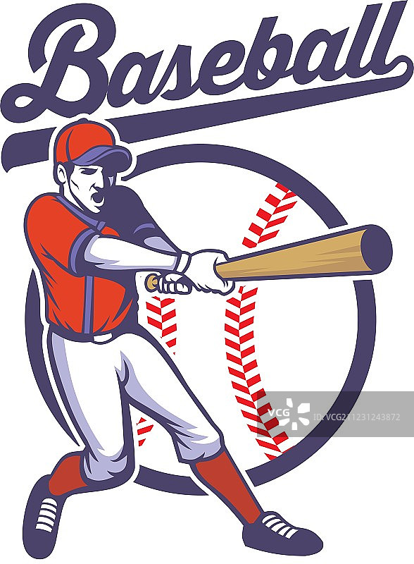 棒球运动员击球图片素材