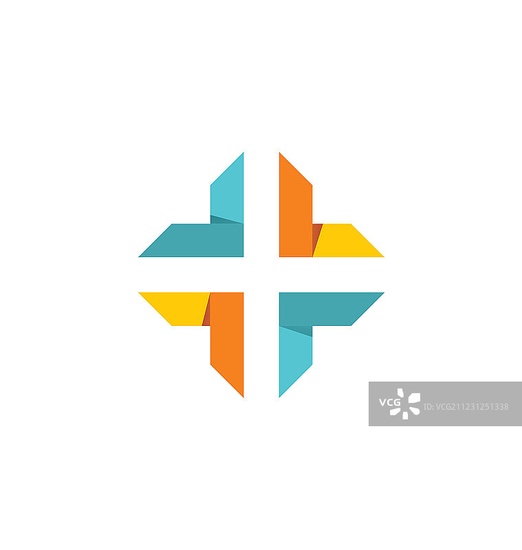 交叉形状抽象科技Logo图片素材