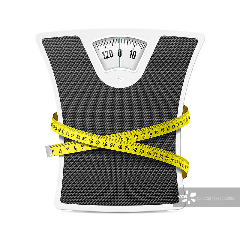 带卷尺的体重秤图片素材