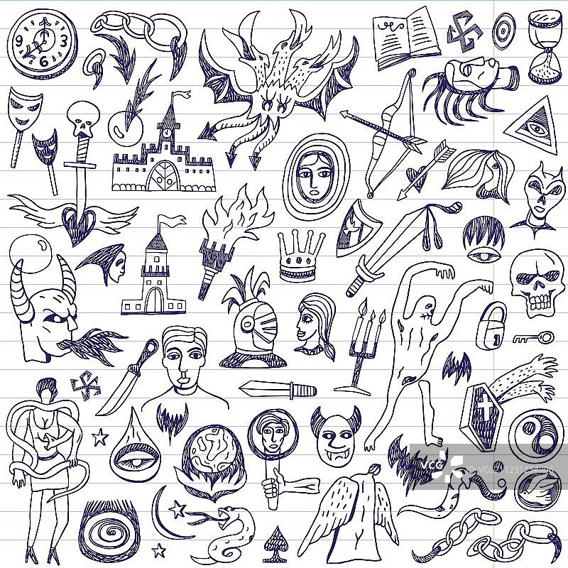 童话故事涂鸦图片素材