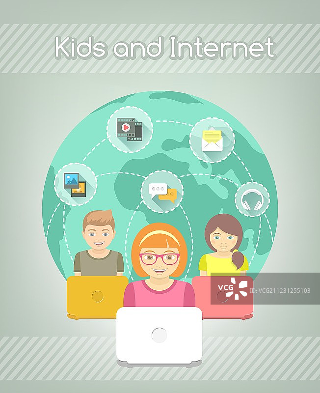 互联网上的儿童世界图片素材