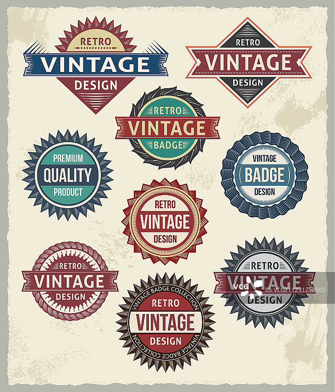 复古徽章和标签设计合集图片素材