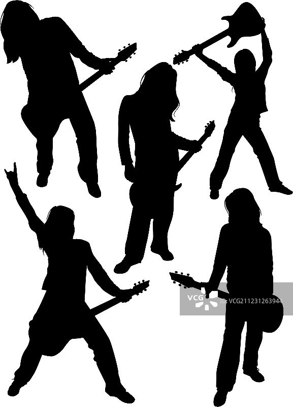 弹吉他的女孩图片素材