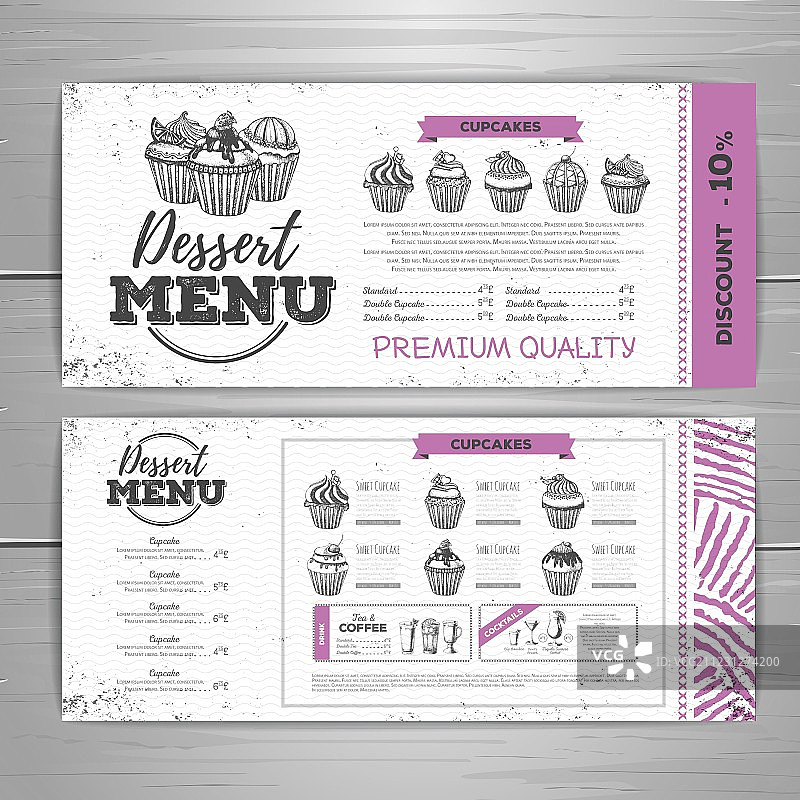 复古甜点菜单设计图片素材