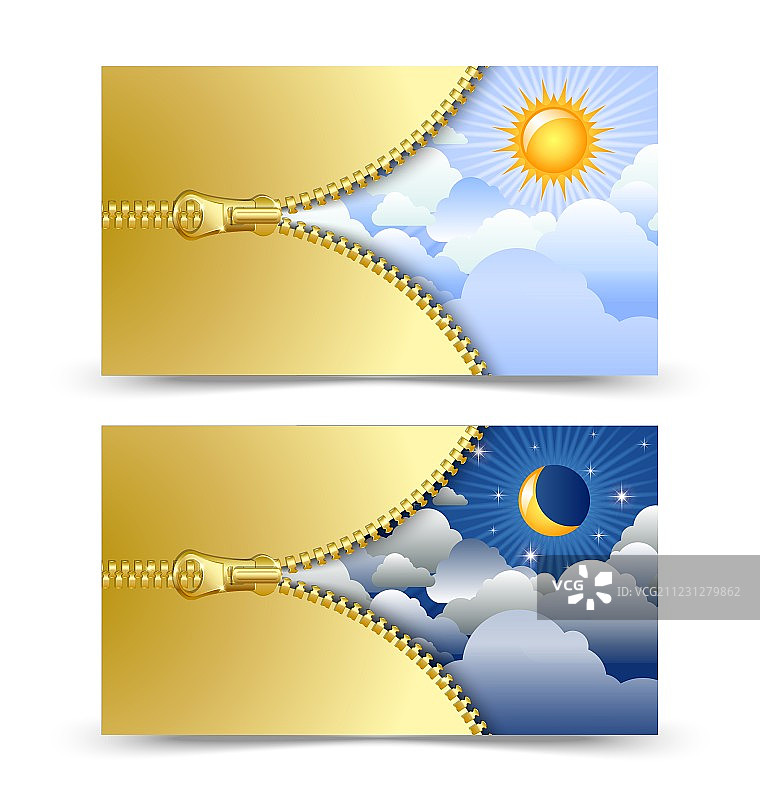 昼夜卡片图片素材