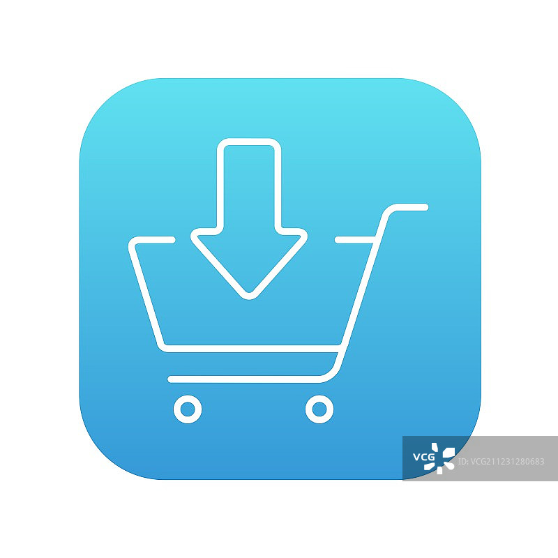在线购物车线性图标图片素材