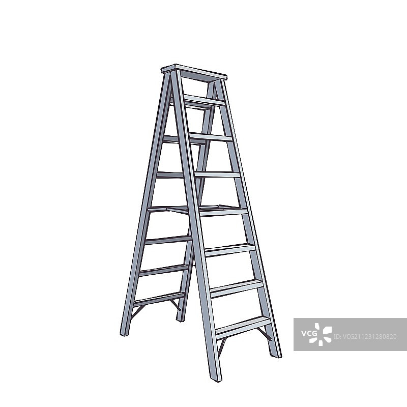 卡通双梯图片素材