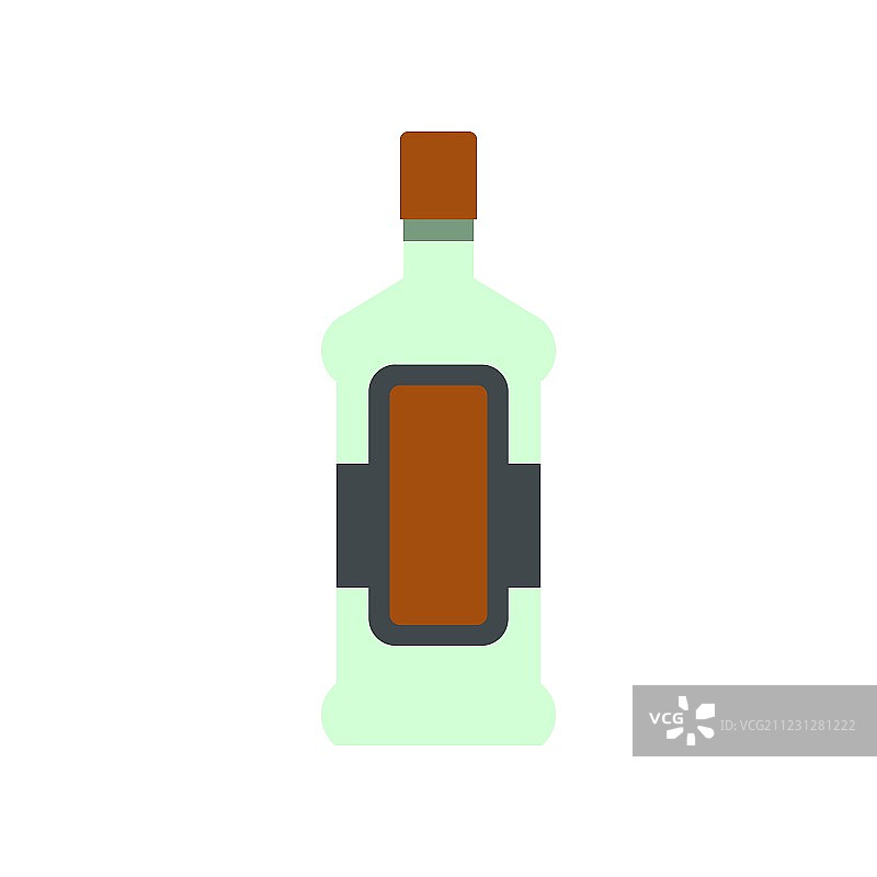 酒精瓶和玻璃杯图标图片素材