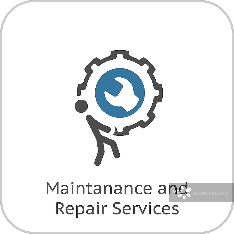 维护和维修服务图标扁平设计图片素材