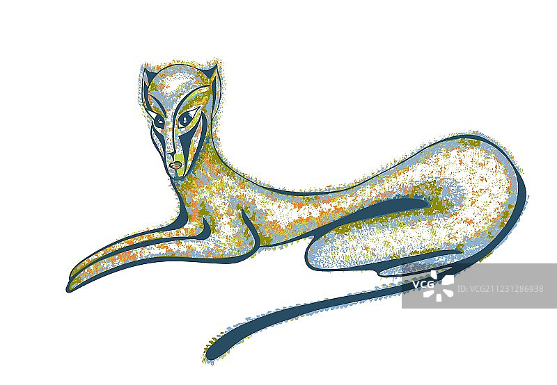 超现实手绘猫图片素材