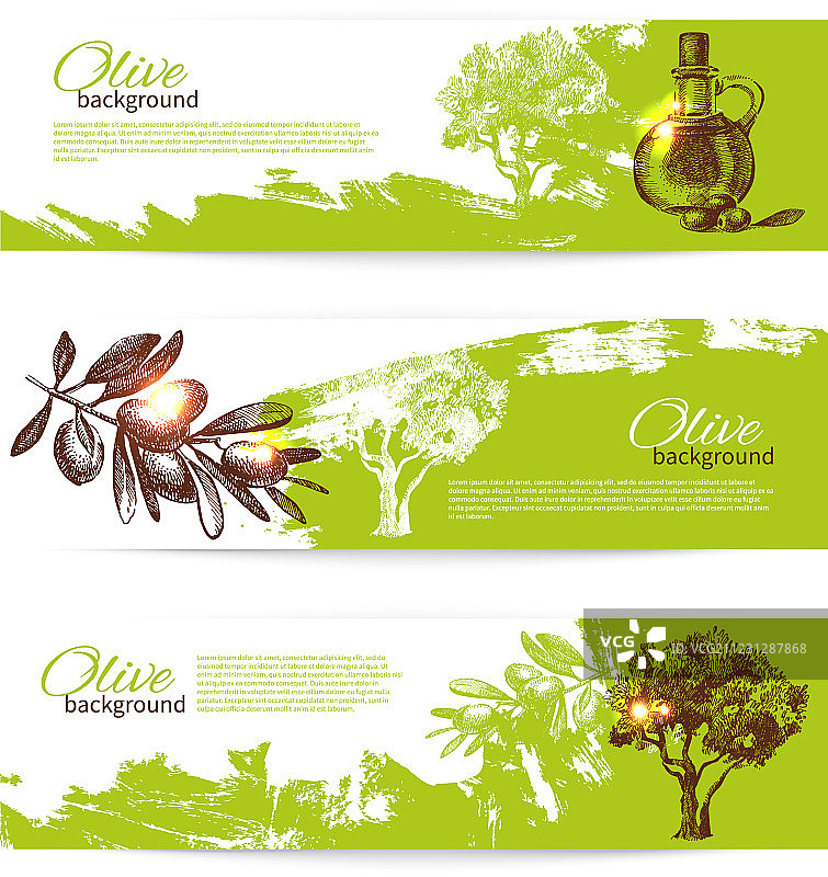 复古橄榄背景banner图片素材