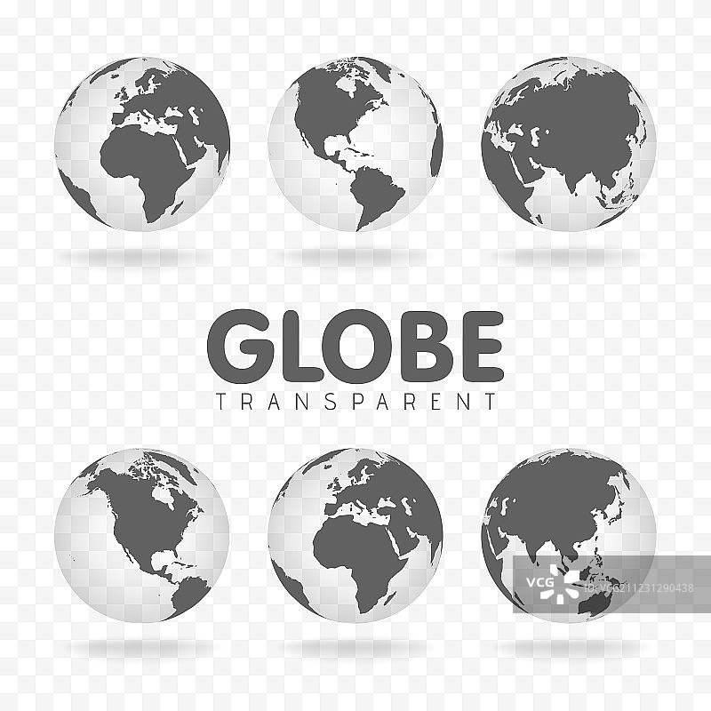 带有地球图标的灰色图片素材
