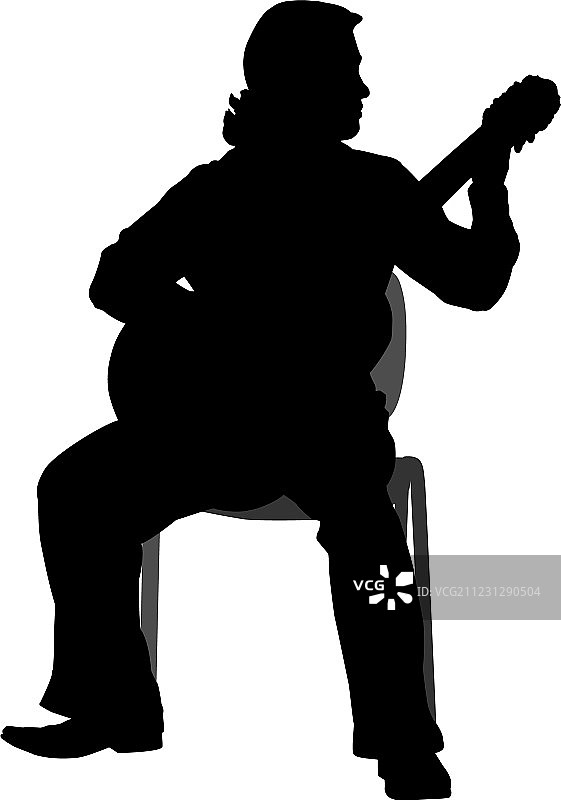 吉他手轮廓图片素材