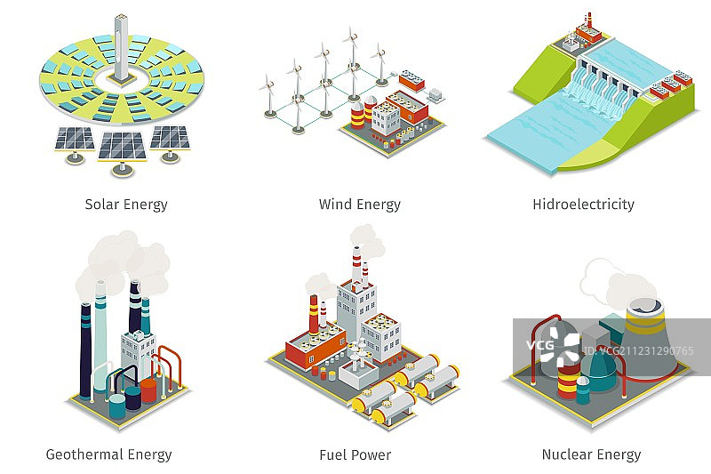 发电厂图标，电力生产设备图片素材