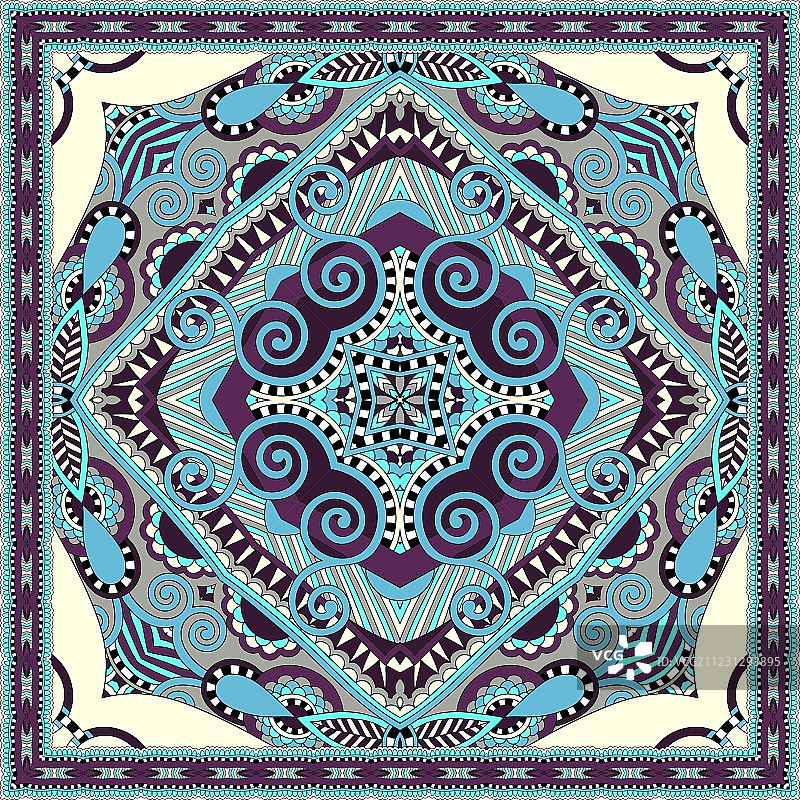 丝质围巾或方巾图案设计图片素材