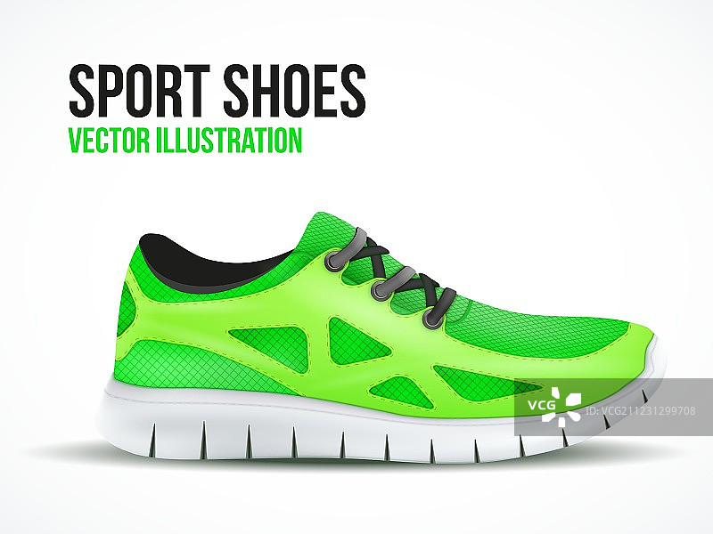 跑步绿鞋 鲜艳的运动鞋标志图片素材