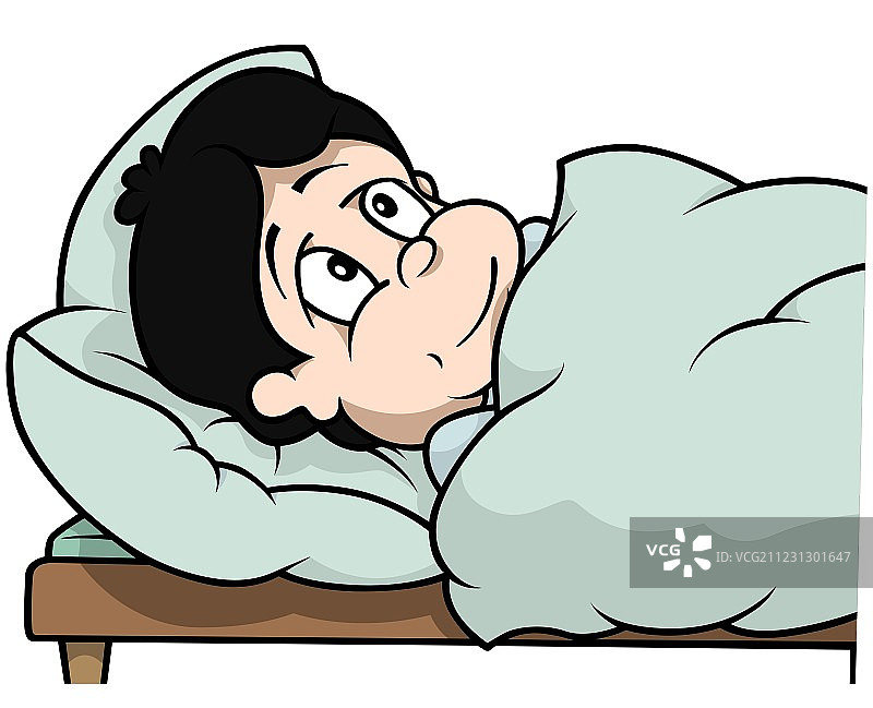 躺在床上的男孩图片素材