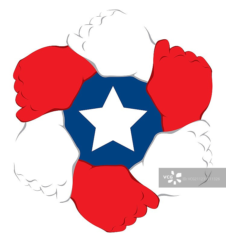 团队合作中的手的符号图片素材