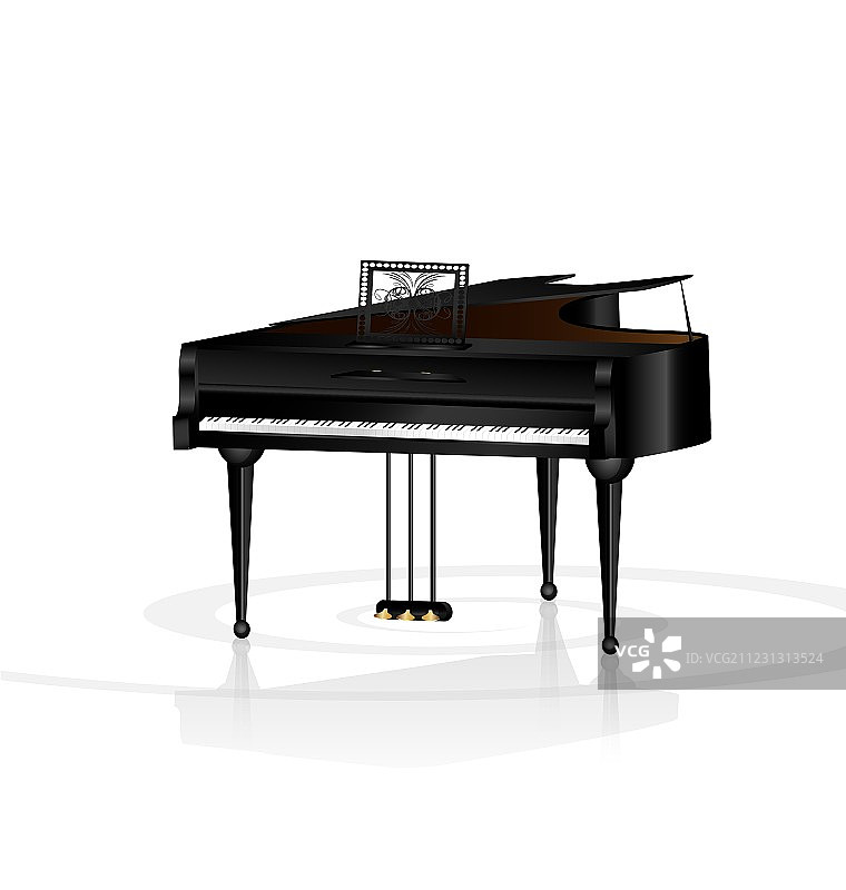 白色房间里的钢琴图片素材