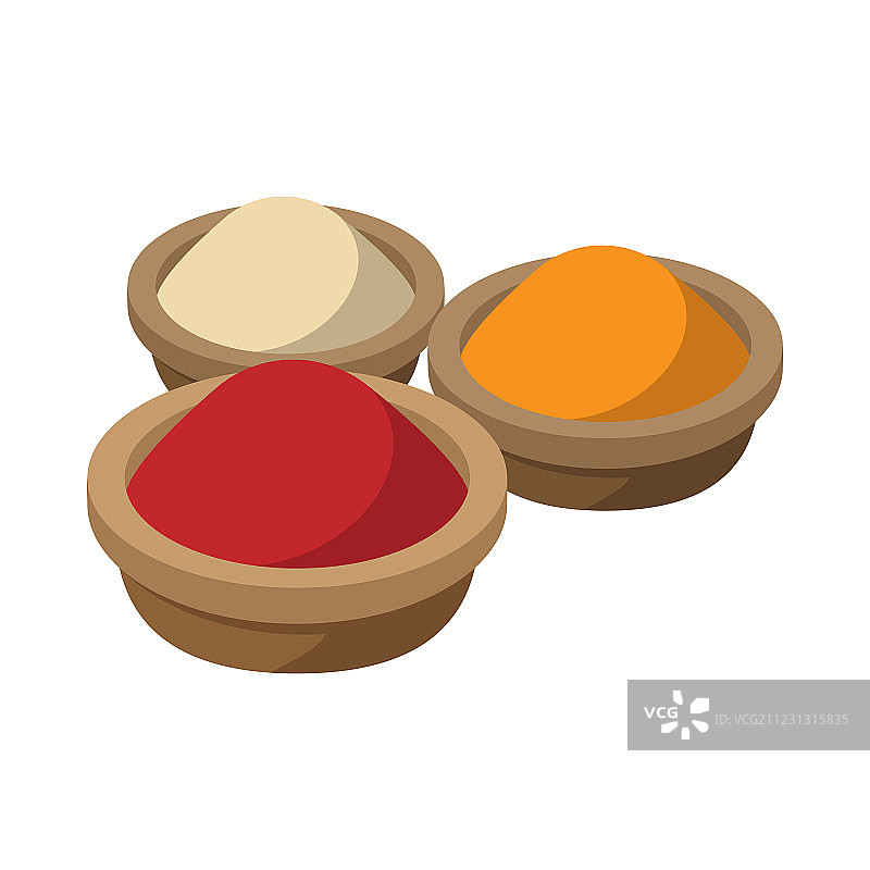 印度香料图标卡通风格图片素材